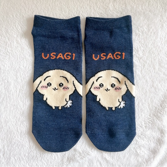 NWOT nagano chiikawa usagi taremimi socks in navy blue - Picture 1 of 2